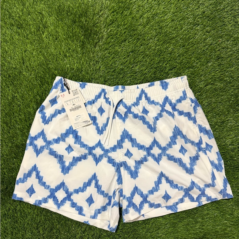 ZARA Geometric Print Regular Swim Shorts